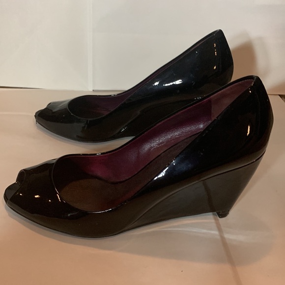 Miumiu black open toe wedges - Picture 6 of 7